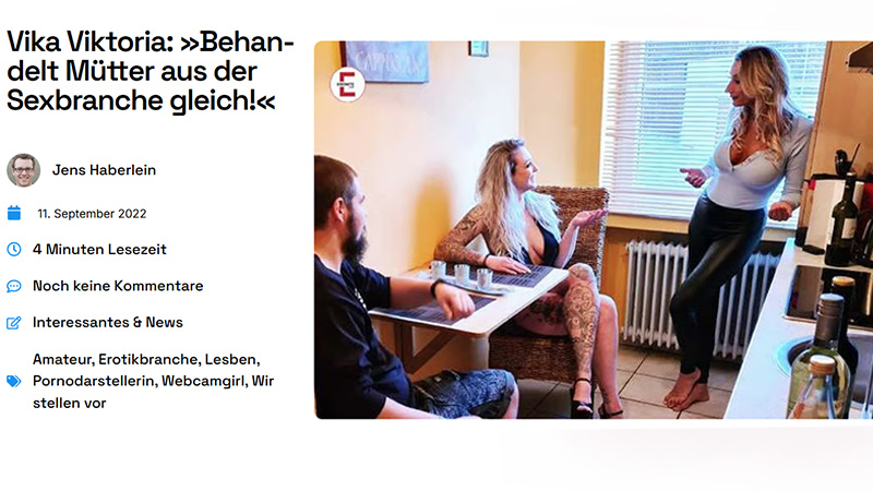 Vika Viktoria – Eronite Artikel Behandelt Mütter aus der Sexbranche gleich