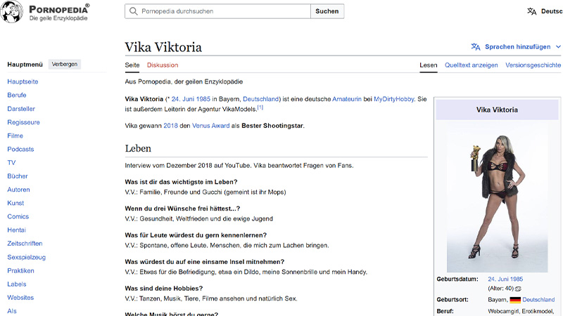 Vika Viktoria – Pornopedia Eintrag