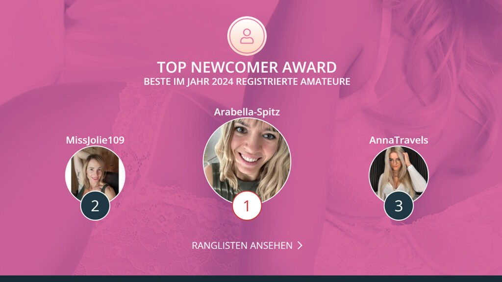 MDH Awards 2024 Top Newcomer Award Siegerin Arabella-Spitz mit MissJolie109 Platz 2 und AnnaTravels Platz 3