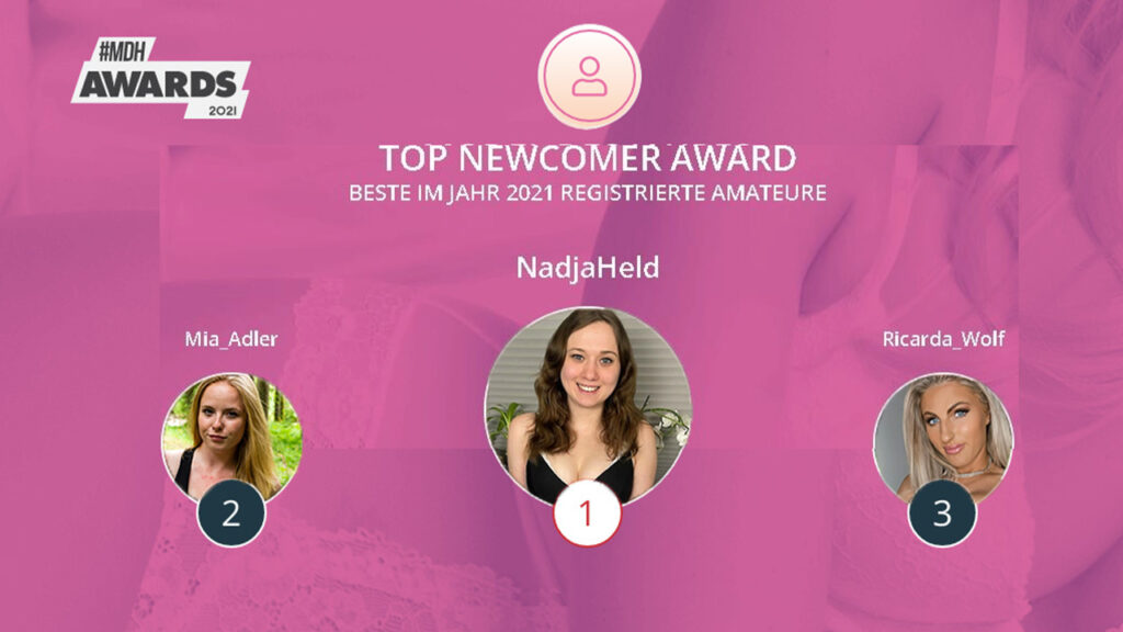 MDH Awards 2021 Top Newcomer Award Ergebnis mit Mia Adler Platz 2 und Ricarda Wolf Platz 3