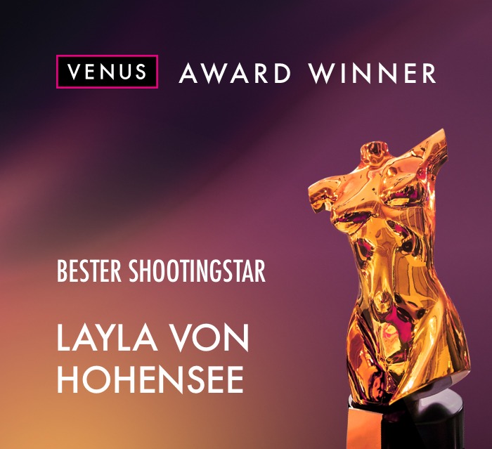 Offizielle Venus Awards 2022 Siegergrafik Layla von Hohensee Bester Shootingstar