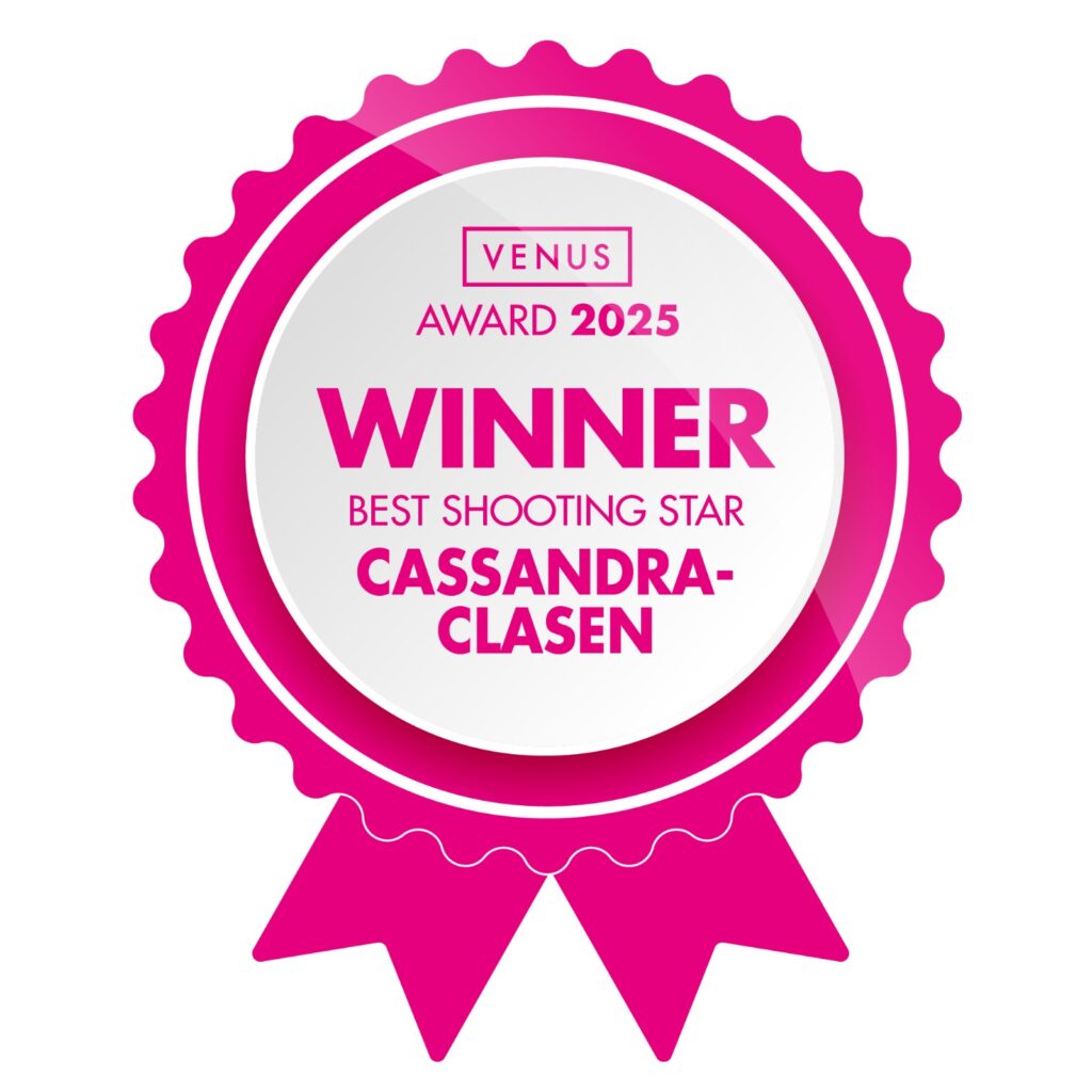 Offizielle Venus Awards 2025 Siegergrafik Best Shooting Star Cassandra Clasen
