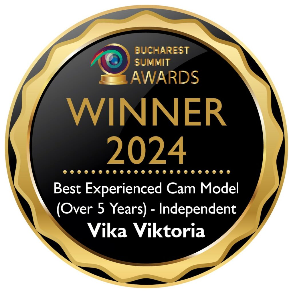 Offizieller Bucharest Summit Awards 2024 Winner Badge Vika Viktoria Best Experienced Cam Model Over 5 Years Independent